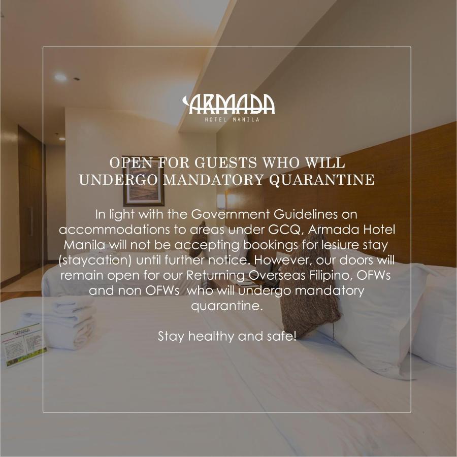 Armada Hotel Manila - Quarantine Facility Exterior foto